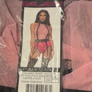 Pink Collared Teddy with Elastics